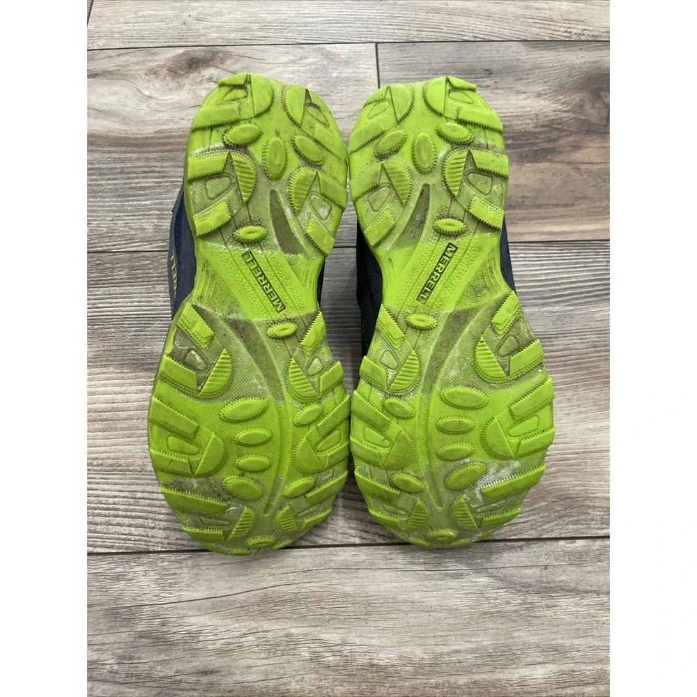 Merrell Big Kids Moab Speed Mid Navy Grey Lime Hiking Shoes MK265212 Size 2.0W